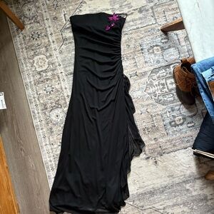 Vintage Y2K 90s city triangles strapless ruched dress size M